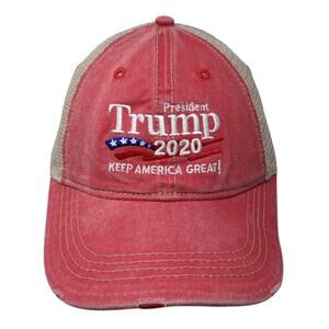 President Trump 2020 Keep America Great Trucker Hat Red OS Mesh Back ChoKolids
